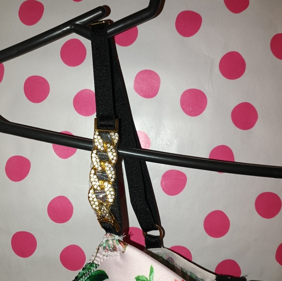 Victoria's secret Very Sexy Pushup Gold Strap Bra 34B Tropical Print  🍹☀️ 🌺 - Picture 2 of 7